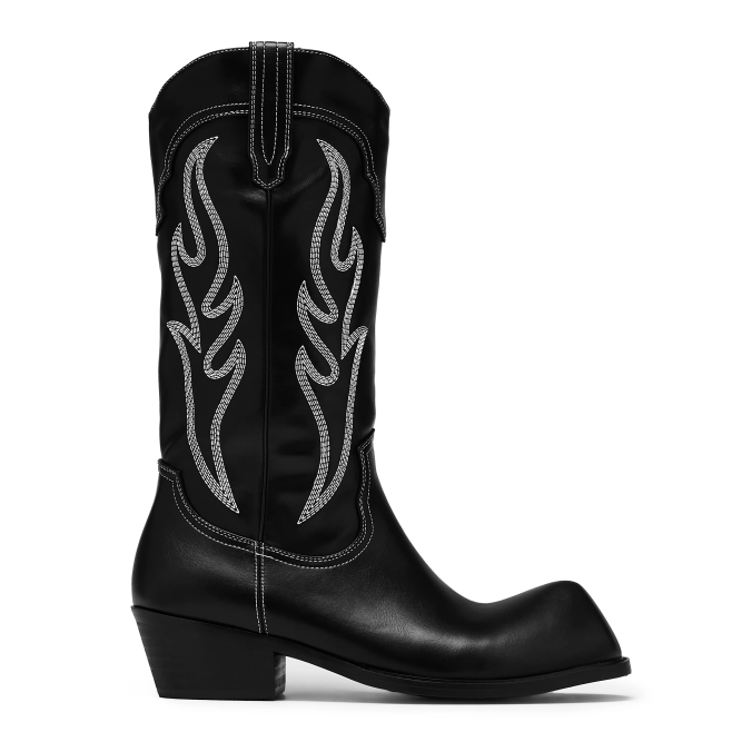 Сапоги KOI Footwear Cryptek Snub Nose Tall Cowboy - Black Vintage