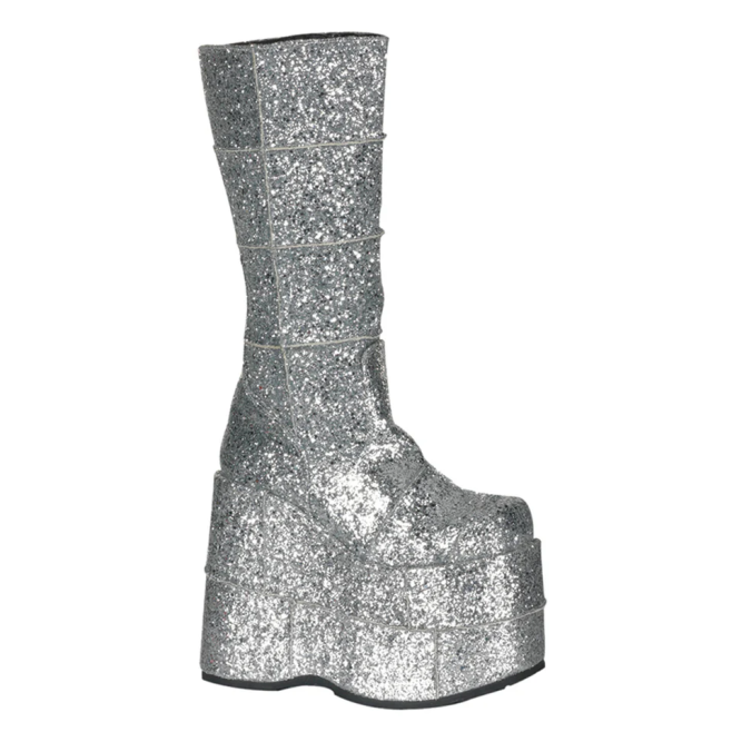 Ботинки Demonia STACK-301G Silver Glitter