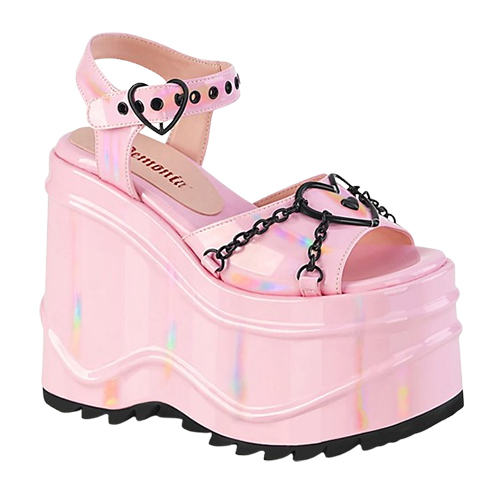 Босоножки Demonia WAVE-09 Baby Pink Hologram