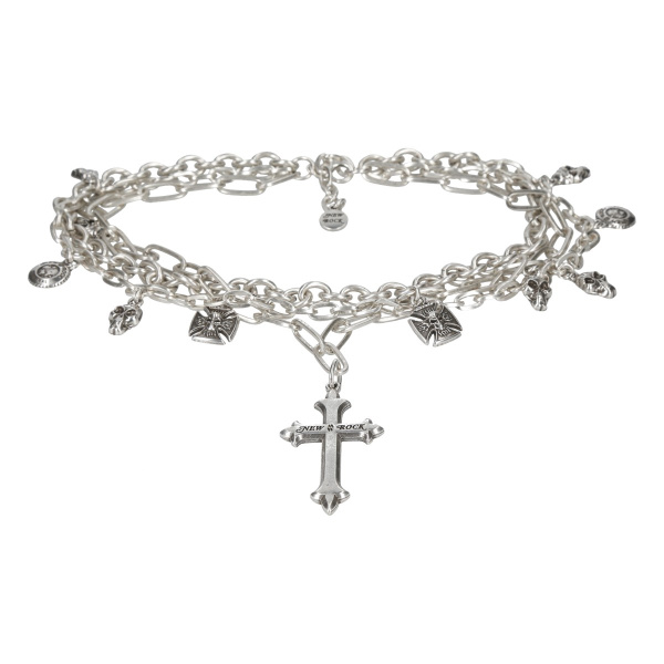 Цепь New Rock с крестами и черепами