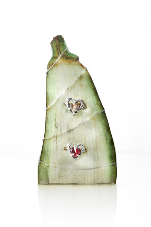 Кольцо "Сердце с камнем"