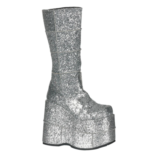 Ботинки Demonia STACK-301G Silver Glitter