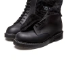 Ботинки Solovair Black Greasy 8 Eye Derby Boot with Shearling Lining