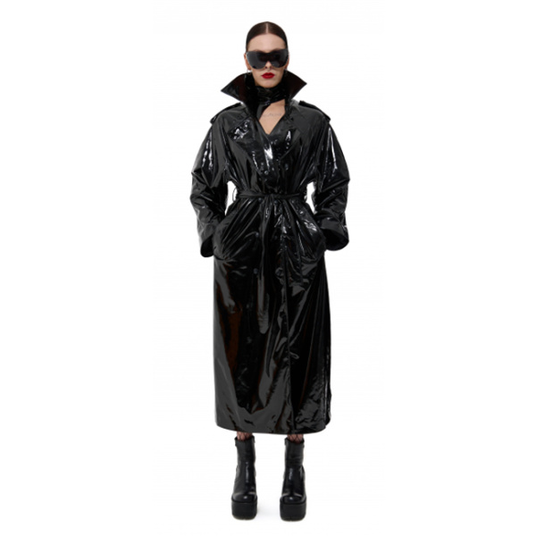 Тренчкот MIRBA LACQUER черный