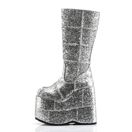 Ботинки Demonia STACK-301G Silver Glitter