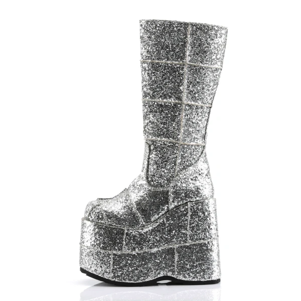 Ботинки Demonia STACK-301G Silver Glitter