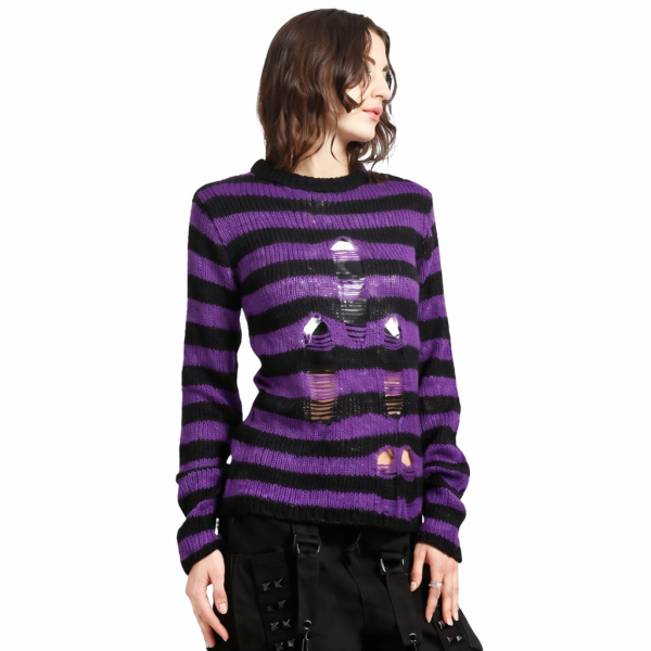 Свитер Tripp Nyc RAG STRIPE PURPLE