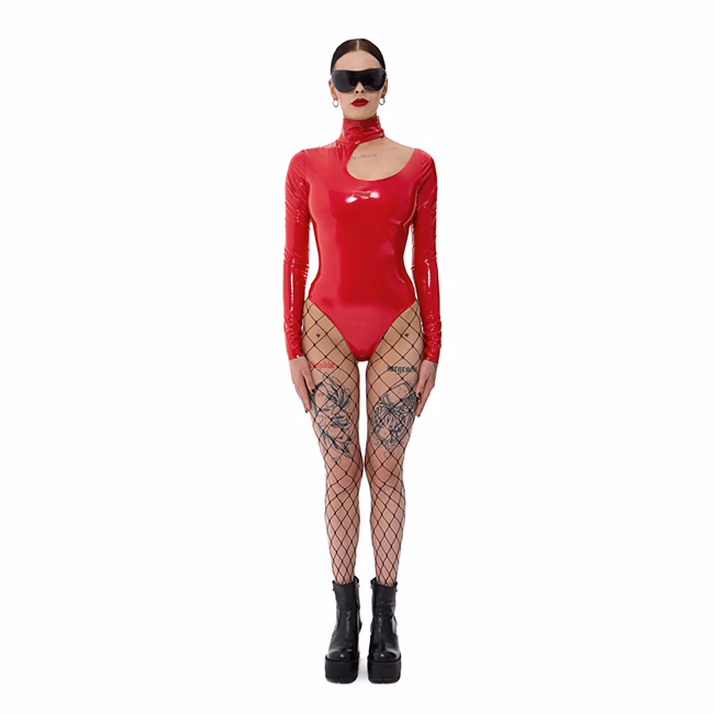 Боди MIRBA BODYCUTOUT LACQUER красный