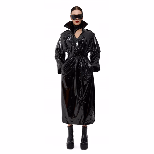 Тренчкот MIRBA LACQUER черный